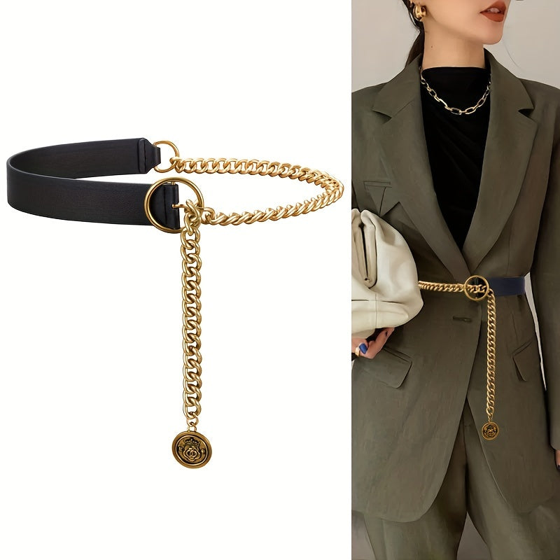 Vintage Metal Chain Pendant Belt Decoration Suit Coat Skirt Dress Chain Stitching Belt For Women
