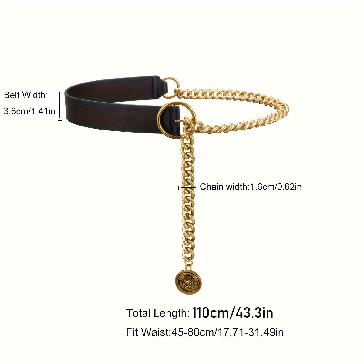 Vintage Metal Chain Pendant Belt Decoration Suit Coat Skirt Dress Chain Stitching Belt For Women