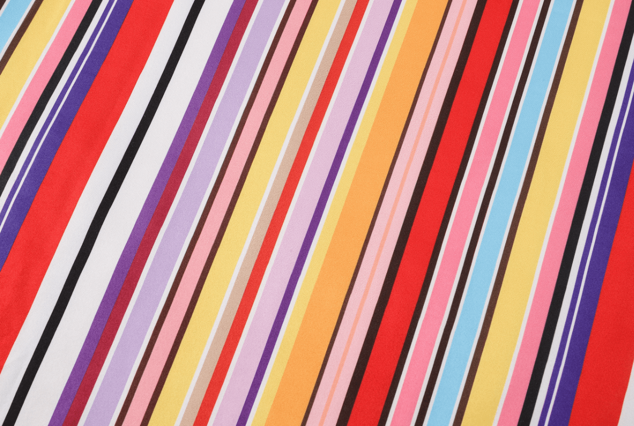 Random Print Striped Bodycon Dress, Sexy Sleeveless V-neck Stretchy Knee Length Dress, Women's Clothing