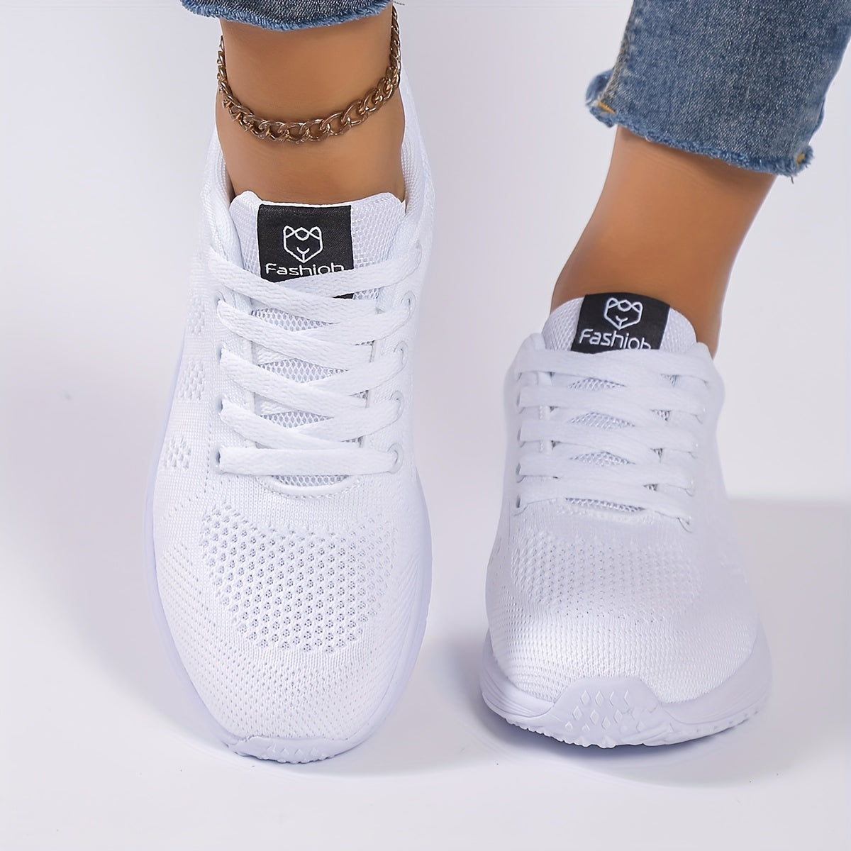 Casual Running Shoes, Flying Woven Casual Walking Shoes, Lightweight Platform Flat Shoes for Women & Men