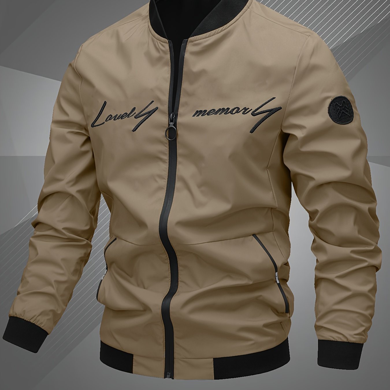 Men'S Letter Embroidered Casual Bomber Jacket, Mens Winter Jackets And Coats, Fridays Items, Mens Gifts Ideas, Gifts for Men, Thermal Wear for Men, Christmas Gifts, Suitable for Everyday Life, Home, Outdoor, Work, And Leisure