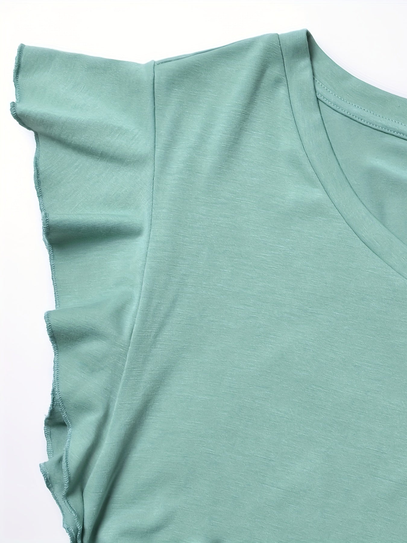 Women's Maternity Casual Ruffled Slim Fit V-neck T-shirt For Summer Holiday