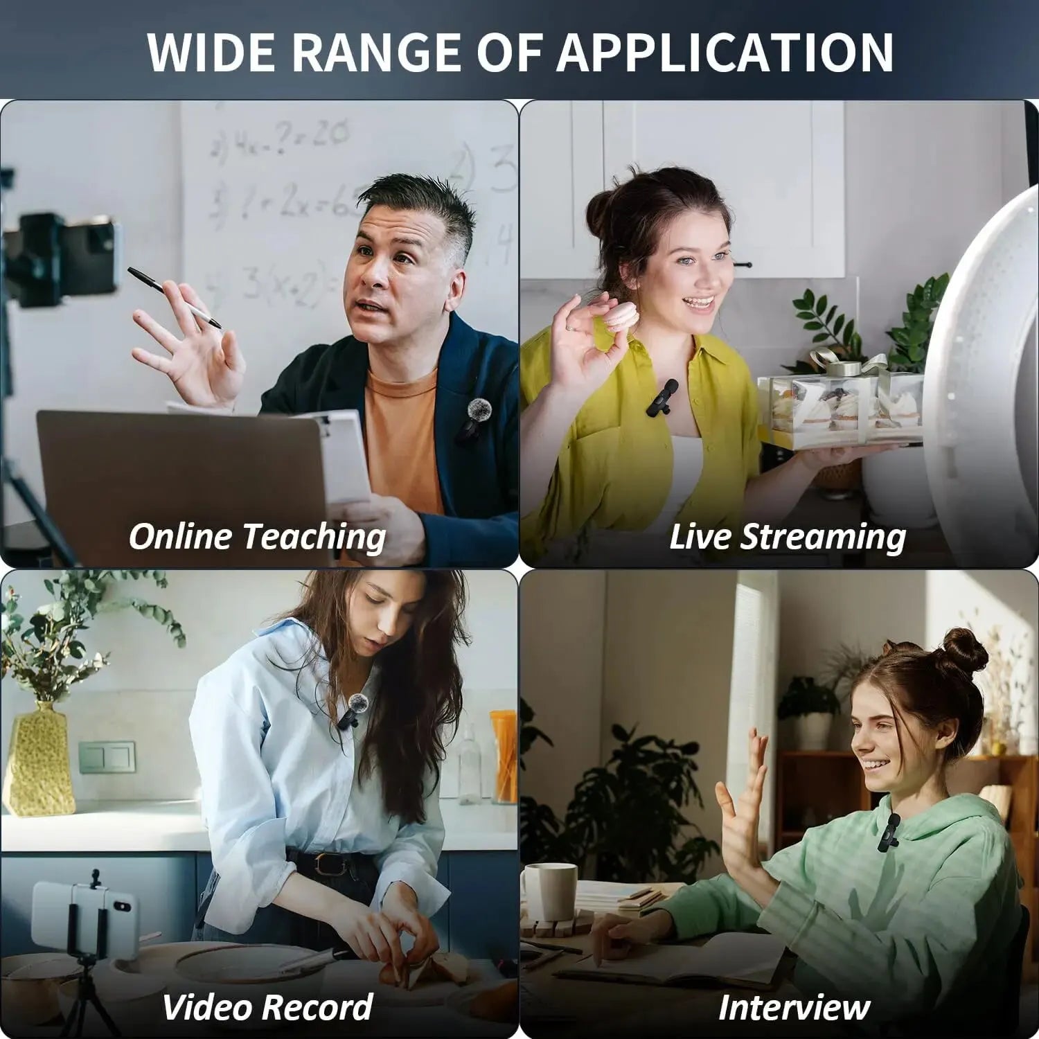 K60 nouveau Microphone Lavalier sans fil enregistrement Audio vidéo Mini micro pour iPhone Android ordinateur portable de jeu Microphone de téléphone portable