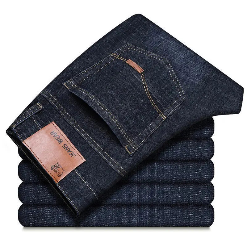 2024 hommes nouveaux hommes mode affaires Jean Style classique décontracté Stretch mince Jean pantalon mâle marque Denim pantalon noir bleu hommes