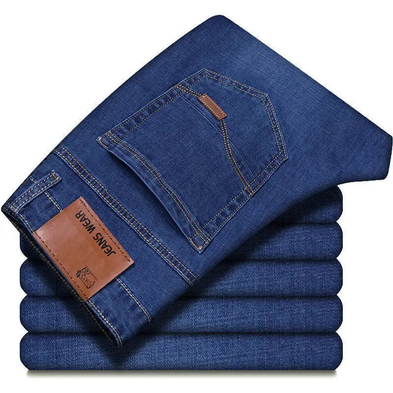 2024 hommes nouveaux hommes mode affaires Jean Style classique décontracté Stretch mince Jean pantalon mâle marque Denim pantalon noir bleu hommes