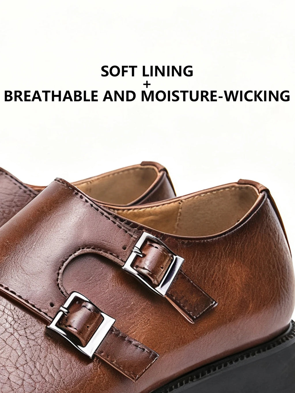 Robe rétro classique chaussures en cuir de moine pour hommes avec boucle à bout pointu bureau d'affaires mariage chaussures Oxfords confortables pour hommes