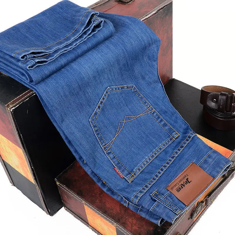 2024 hommes nouveaux hommes mode affaires Jean Style classique décontracté Stretch mince Jean pantalon mâle marque Denim pantalon noir bleu hommes