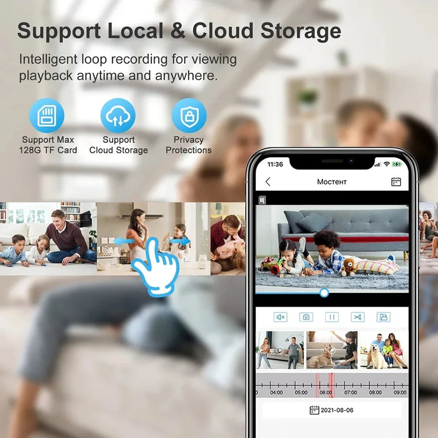 Caméra de Surveillance à ampoule, Vision nocturne polychrome, suivi humain automatique, Zoom, moniteur de sécurité intérieure, caméra Wifi pour maison intelligente
