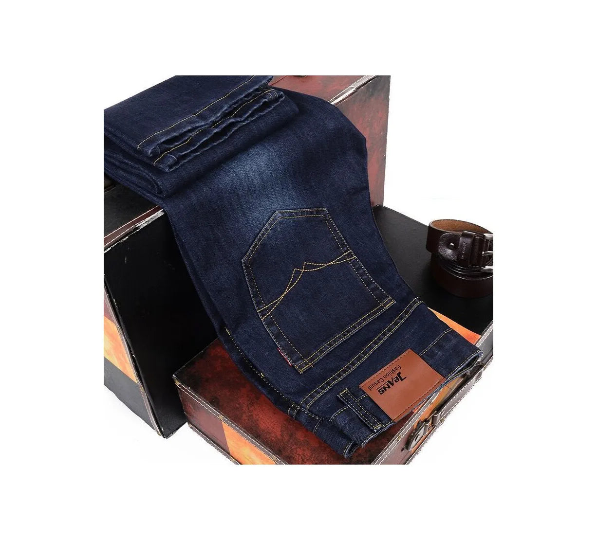 FJMale-Pantalon en Denim Doux et Confortable pour Homme, Vêtement de Marque de Luxe observateur, Droit et Décontracté, à la Mode, Nouvelle Collection