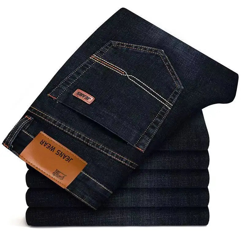 2024 hommes nouveaux hommes mode affaires Jean Style classique décontracté Stretch mince Jean pantalon mâle marque Denim pantalon noir bleu hommes