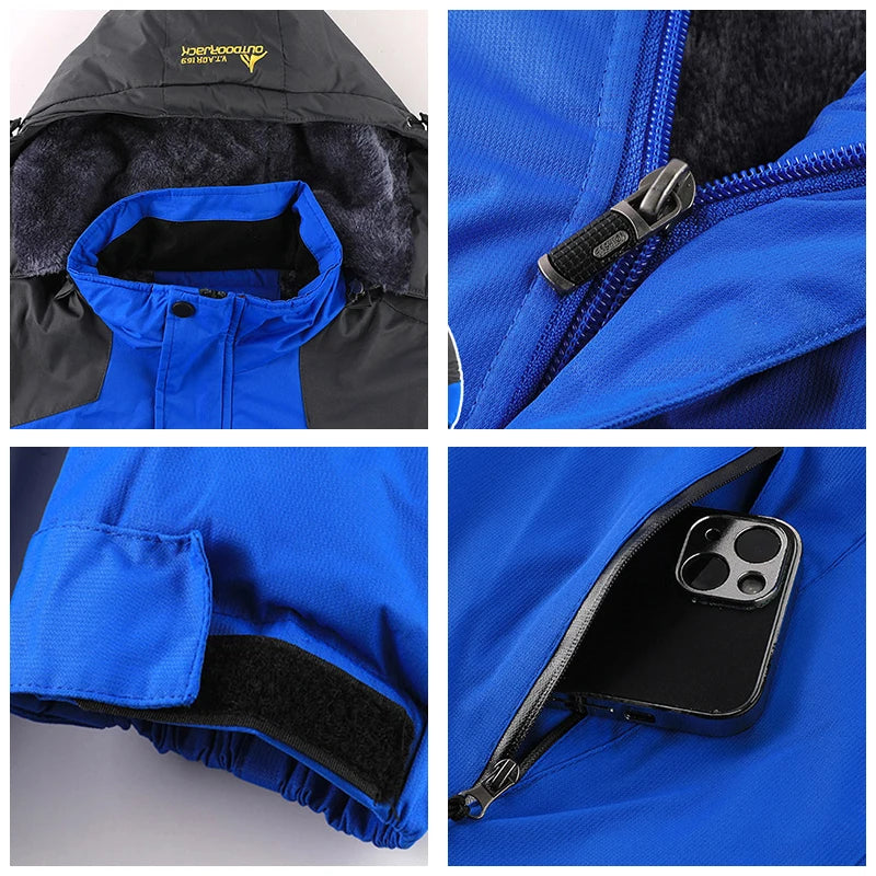 Hommes en plein air coupe-vent garder au chaud randonnée exercice manteau nouvelle mode décontracté détachable chapeau Parka hiver polaire épaissir solide veste