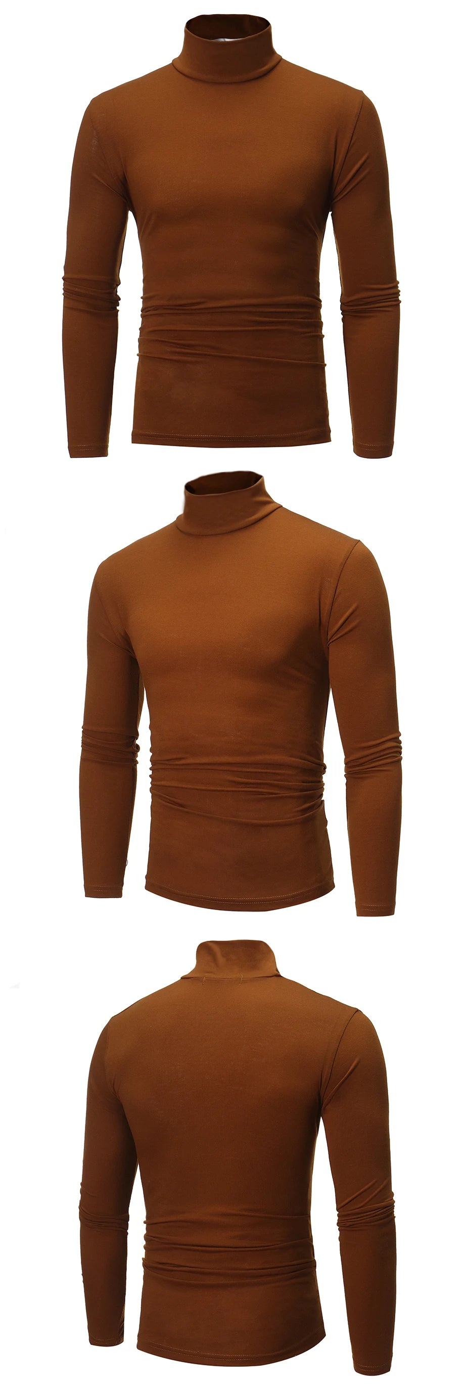 Sous-vêtements thermiques à col haut pour hommes, chemise mince coupe couvertes, t-shirt à manches longues, collants, vêtements d'hiver, automne, Y-Men