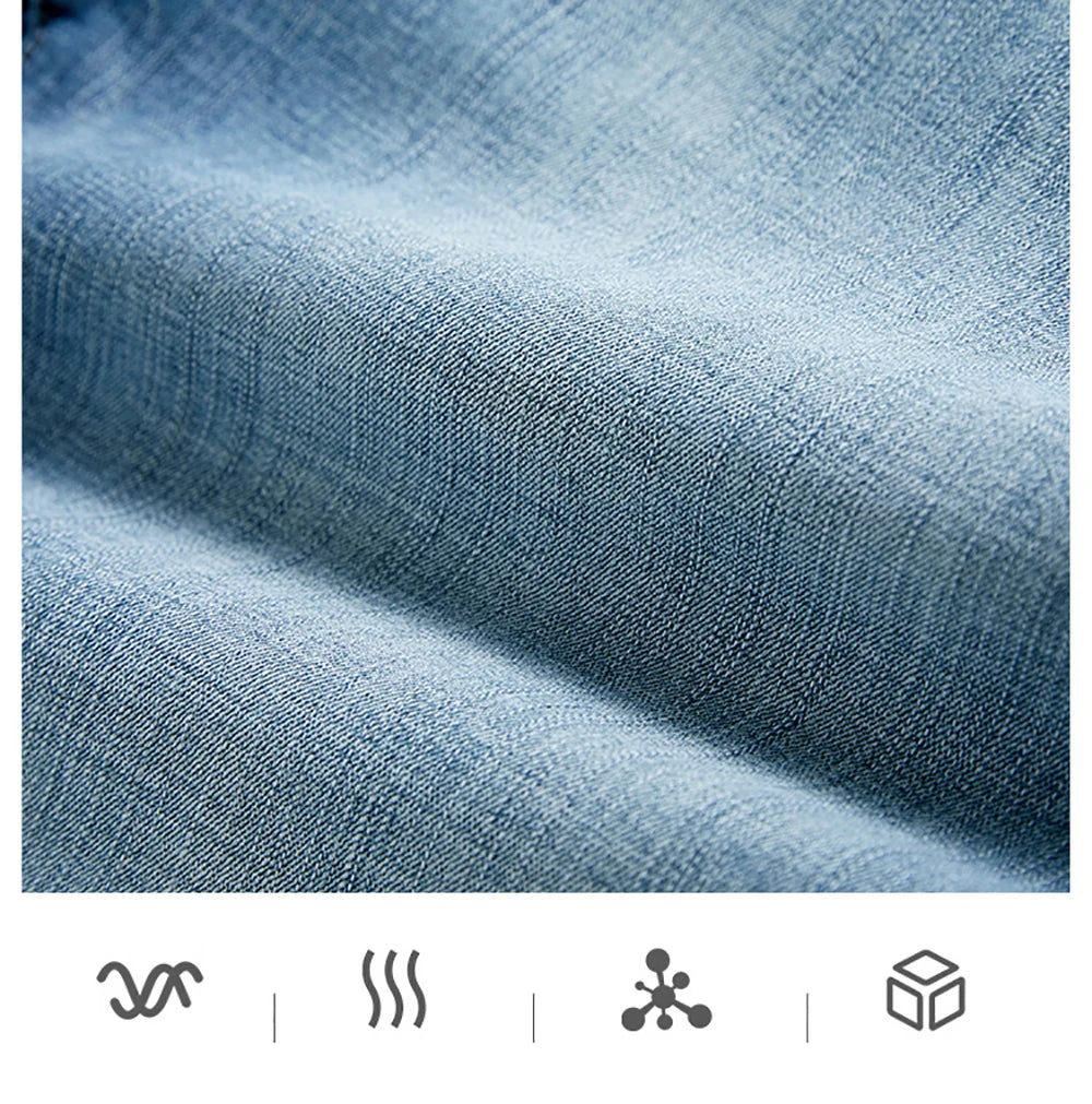 Short classique d'été pour hommes, pantalon en Denim, droit, extensible, décontracté, Cool, fin, longueur aux genoux, bleu, marque de mode, pantalon quotidien