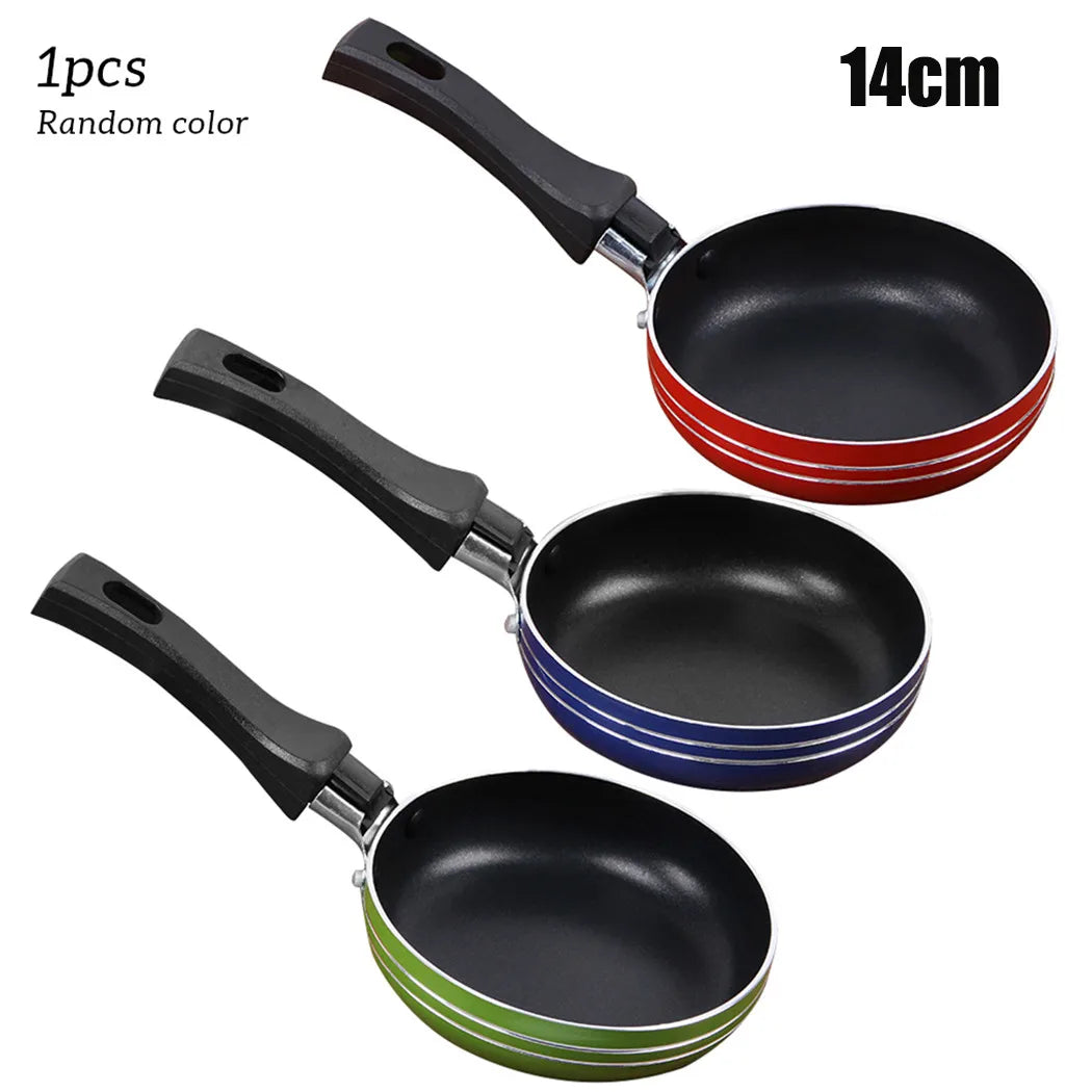 Mini poêle à frire antiadhésive en acier, 12cm/14cm/16cm, casserole de couleur aléatoire pour ustensiles de cuisine, ustensiles de cuisine