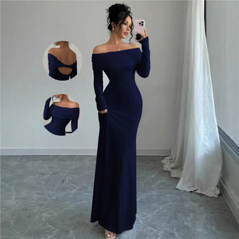 Robe de mariée blanche pour femmes, asymétrique épaule dénudée, Slim, dos nu, Sexy, Hip-pack, mode printemps automne