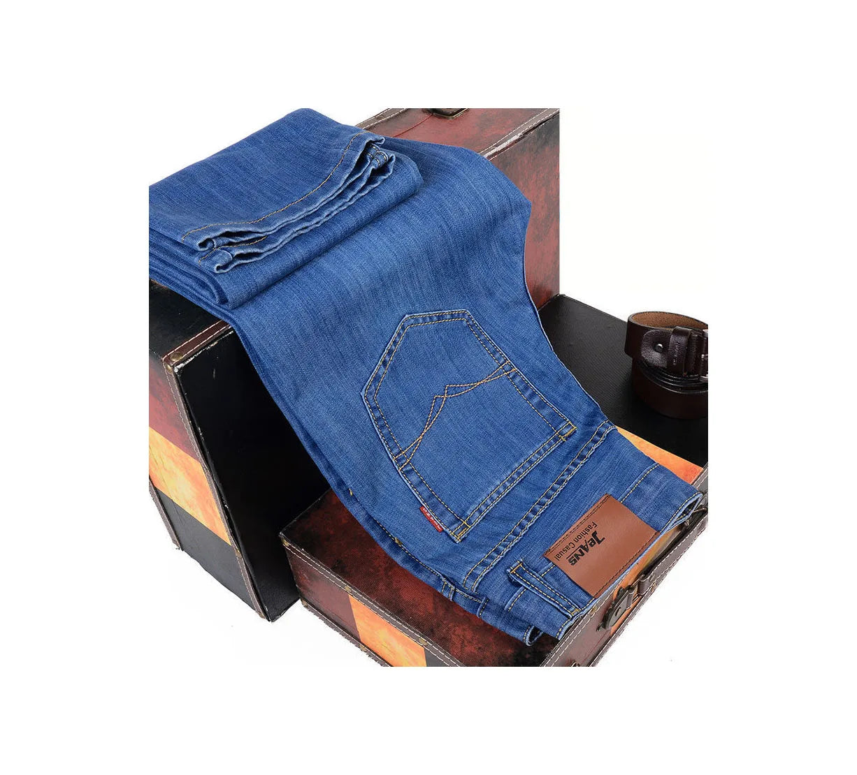 FJMale-Pantalon en Denim Doux et Confortable pour Homme, Vêtement de Marque de Luxe observateur, Droit et Décontracté, à la Mode, Nouvelle Collection