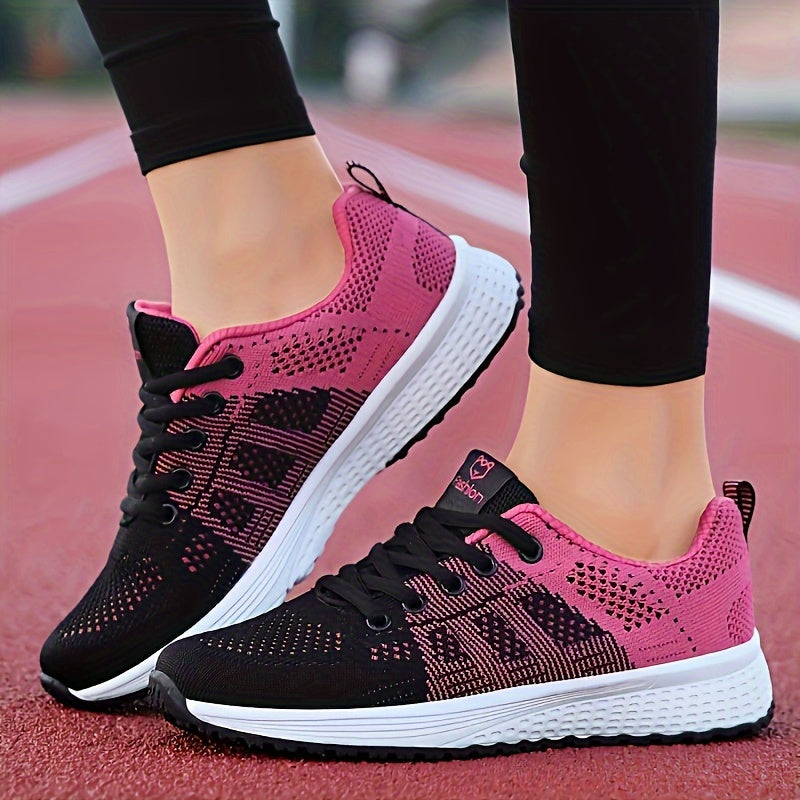 Casual Running Shoes, Flying Woven Casual Walking Shoes, Lightweight Platform Flat Shoes for Women & Men