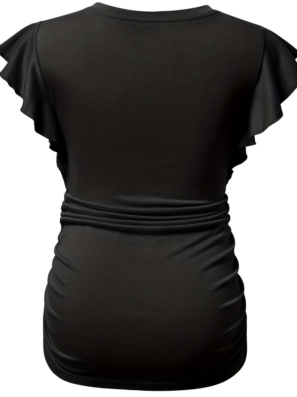 Women's Maternity Casual Ruffled Slim Fit V-neck T-shirt For Summer Holiday